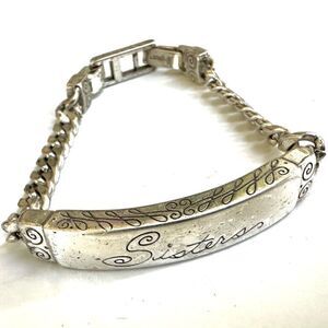 Brighton Sisters silver plated ID bracelet